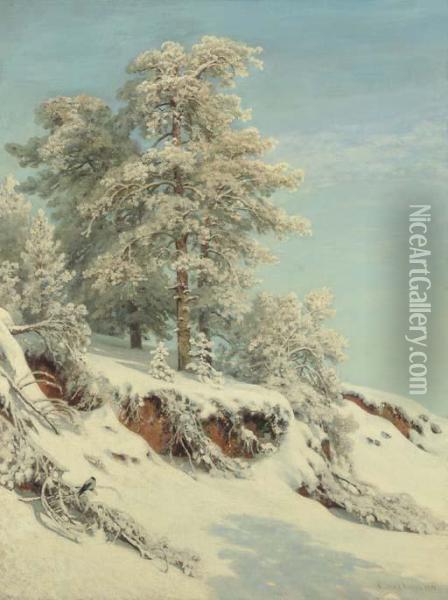 First Snow Oil Painting - Ivan Shishkin