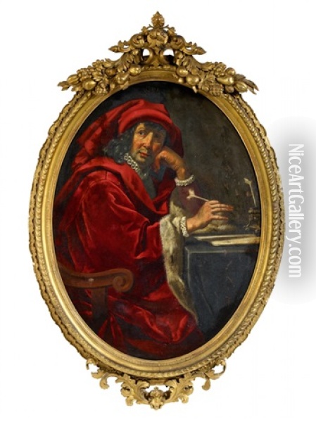 Portrait Of A Gonfaloniere Oil Painting - Jacopo Vignali
