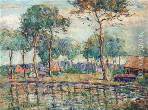 Reflections Oil Painting - Ernest Lawson