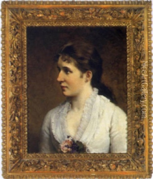 Portrat Der Hofschauspielerin Josefine Wessely Oil Painting - Hanna von Rothky
