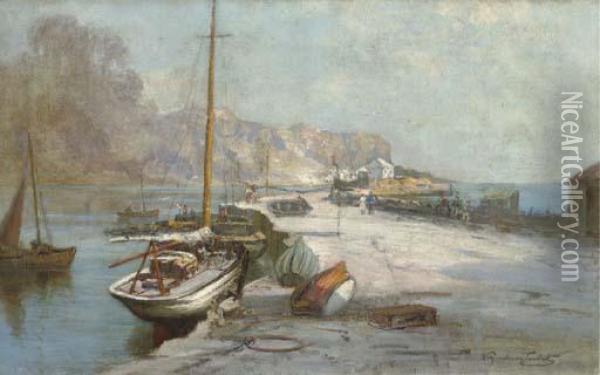 Aberdour Harbour Oil Painting - J.A. Henderson Tarbet