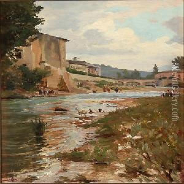 Liri-floden Ved Sora Oil Painting - Theodor Philipsen