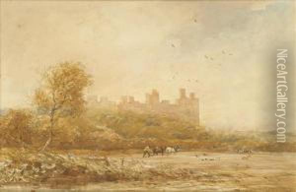 Brancepeth Castle,county Durham Oil Painting - James Orrock