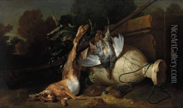 Nature Morte Au Lievre Et Au Perdreau Oil Painting - Jean-Baptiste Oudry
