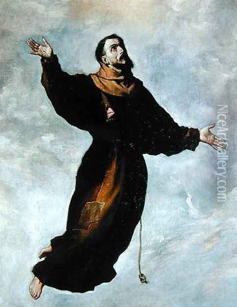 Levitation of St. Francis Oil Painting - Francisco De Zurbaran