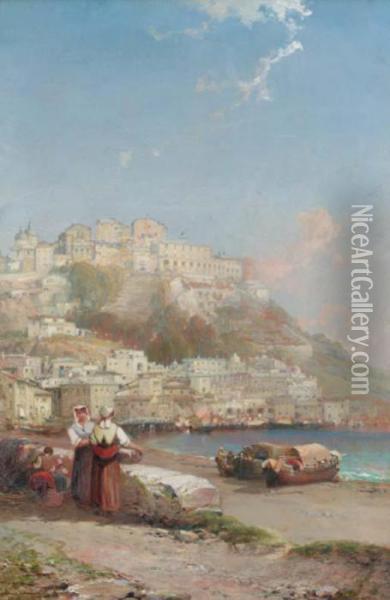 Port Maurizio On The Riviera Oil Painting - Arthur Joseph Meadows
