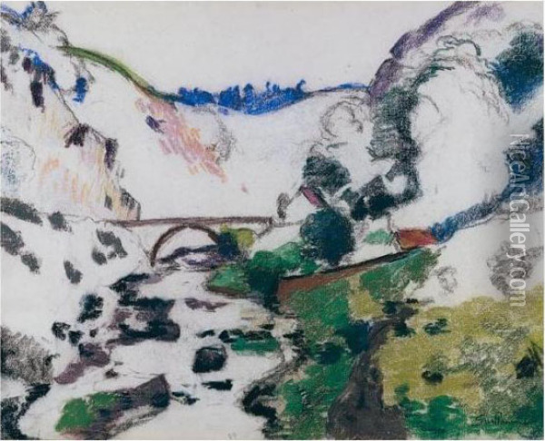 Pont Sur La Sedelle A Crozant Oil Painting - Armand Guillaumin