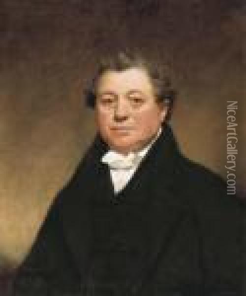 Portrait Of Sir John Ewing, Half-length, In A Dark Coat Oil Painting - Sir Henry Raeburn