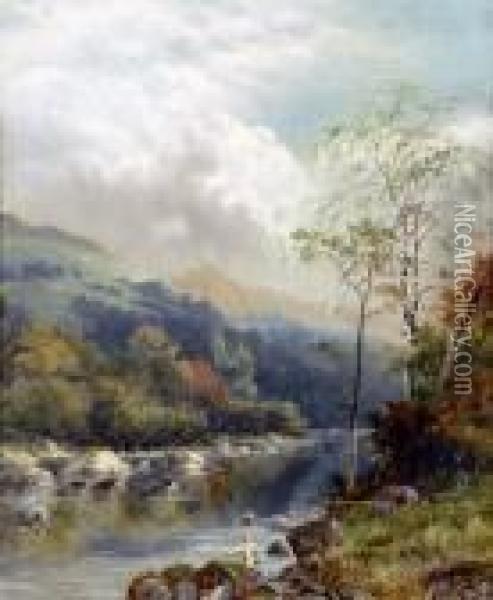 On The Dee Oil Painting - William Henry Mander