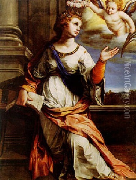 Saint Catherine Of Alexandria Oil Painting - Jacques Blanchard
