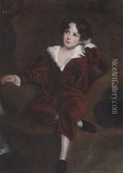 Master Lambton 'the Red Boy' Oil Painting - Thomas Lawrence