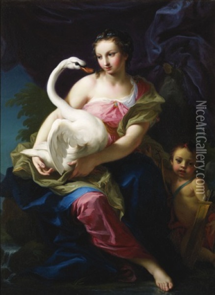 Leda And The Swan Oil Painting - Giambettino Cignaroli