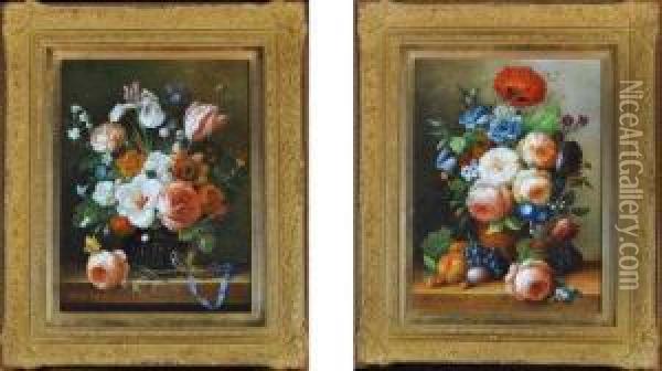Studies Of Flowers And Fruit Oil Painting - Thomas Webster