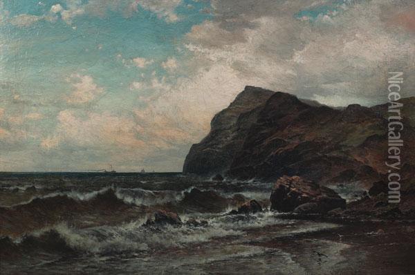 Coastal Scene Oil Painting - Frank C. Bromley