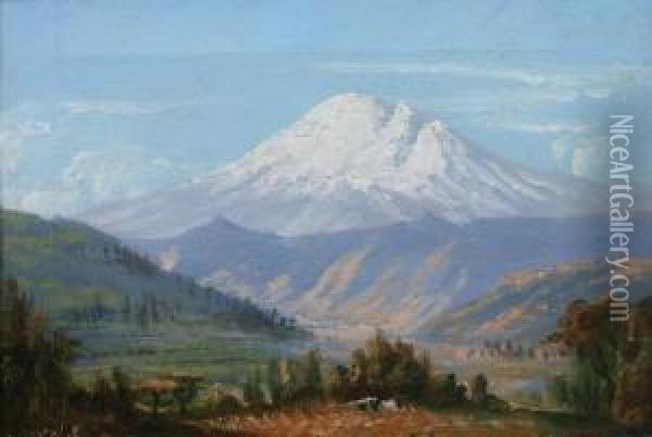 Snowy Peak, Colorado Oil Painting - Sanford Robinson Gifford