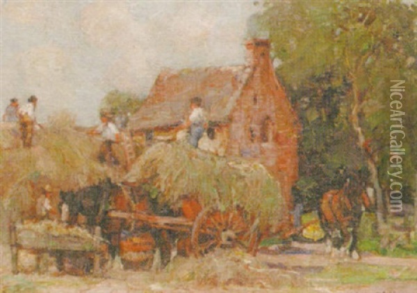 Bringing In The Hay Oil Painting - William Watt Milne