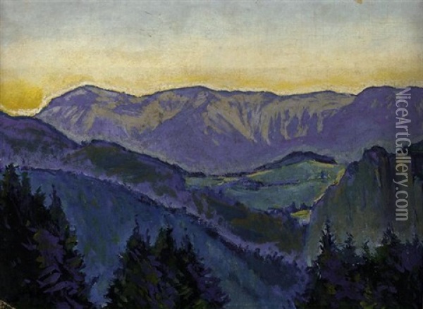 Landschaft Bei Semmering Oil Painting - Koloman (Kolo) Moser
