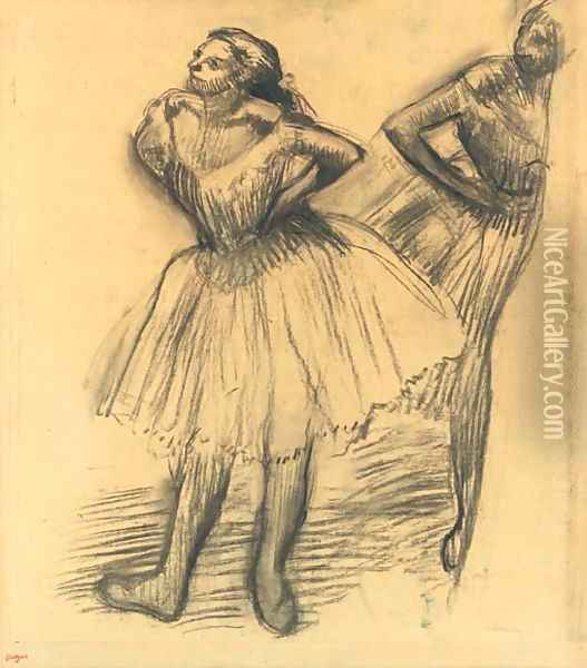 Deux danseuses debout Oil Painting - Edgar Degas
