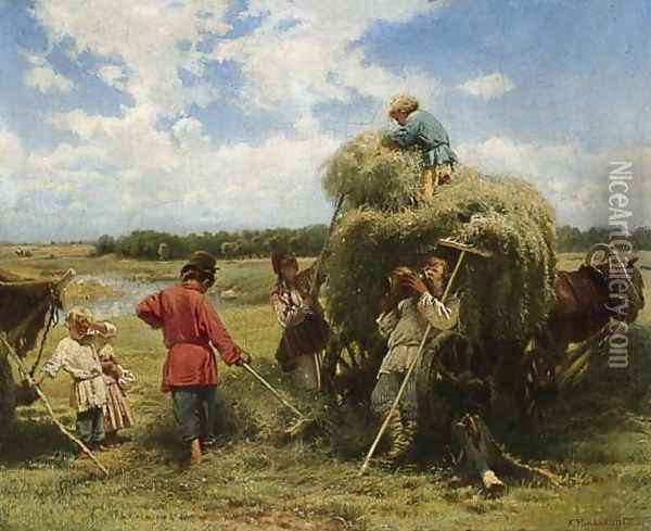 Haymaking Oil Painting - Konstantin Egorovich Egorovich Makovsky