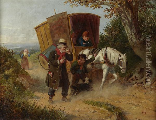 The Travelling Circus Oil Painting - Edward Charles Barnes