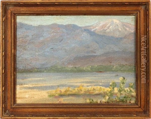 Landscape With Mountains Oil Painting - Granville S. Redmond