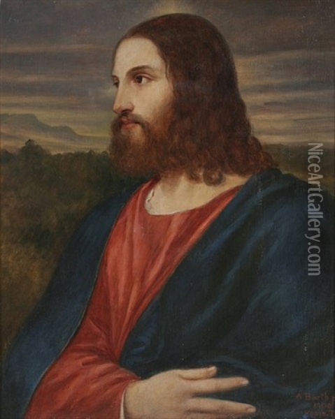 Jesus (after Tiziano Veccellio) Oil Painting - Anna Barth