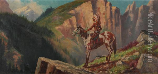 A Lone Trail Oil Painting - Henri Moreau
