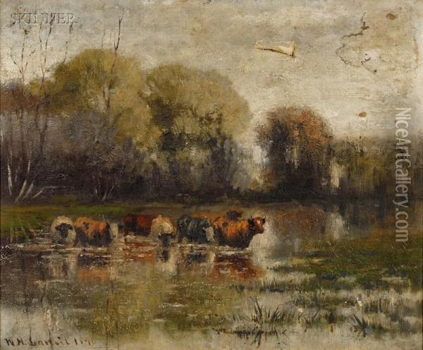 Neponset River Oil Painting - Wilbur H. Lansil