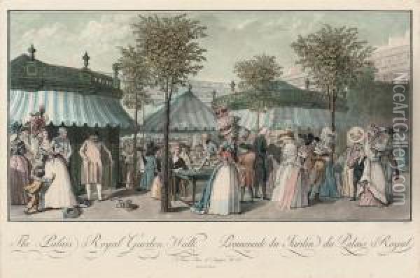 Promenade Du Jardin Du Palais Royal Oil Painting - Philibert-Louis Debucourt