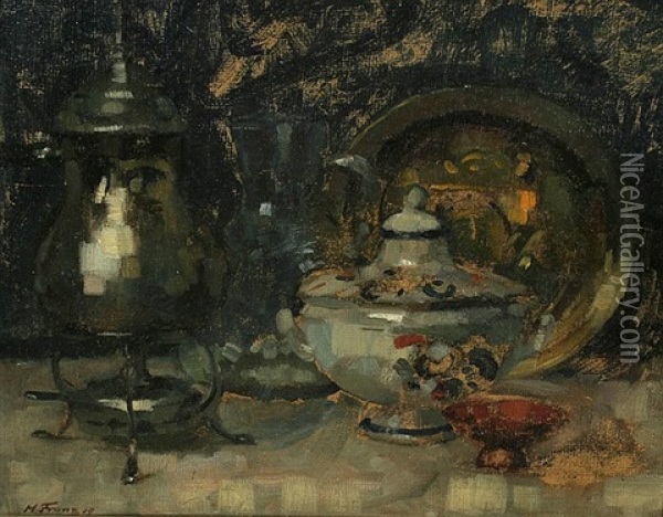 Stilleben Mit Kanne Auf Stovchen Oil Painting - Heinrich Franz
