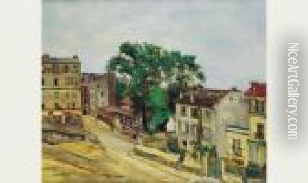Vue De Montmartre, Le Lapin Agile. Oil Painting - Marcel Leprin