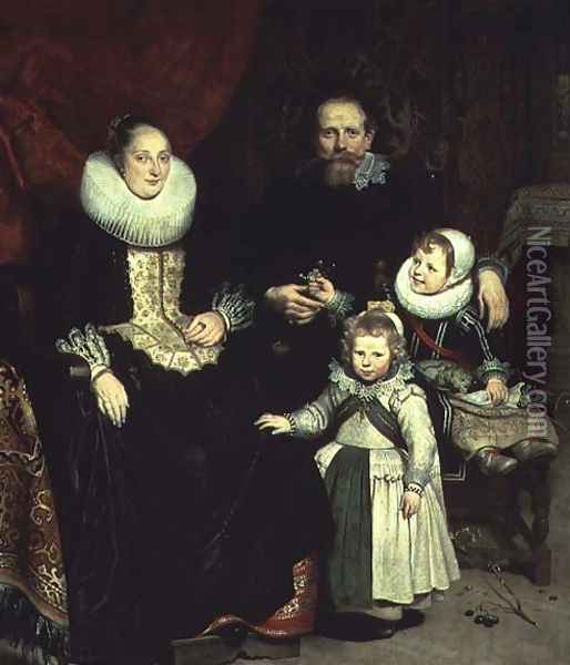 Portrait of the Artist with his Family Oil Painting - Cornelis De Vos