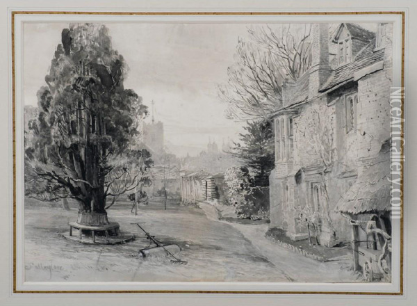 Garden Front Of Grammar School With Holy Trinity Church And Abbots Hospital Oil Painting - John Fulleylove