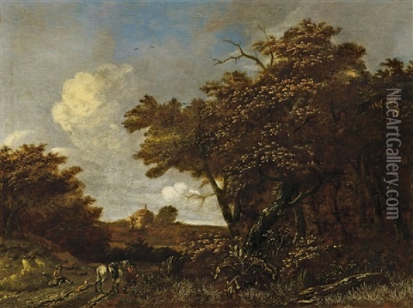 Landschaft Mit Jagern Oil Painting - Jacob Van Ruisdael