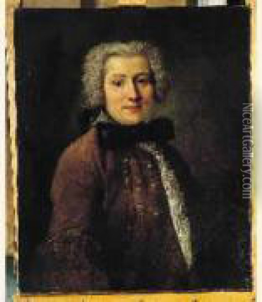 Portrait D'un Gentilhomme Oil Painting - Hubert Drouais