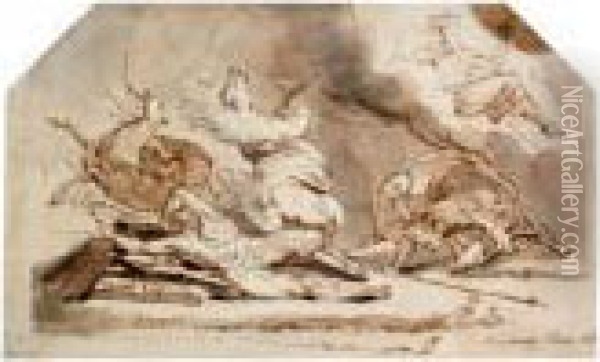 The Conversion Of St. Paul Oil Painting - Johann Henry Fuseli