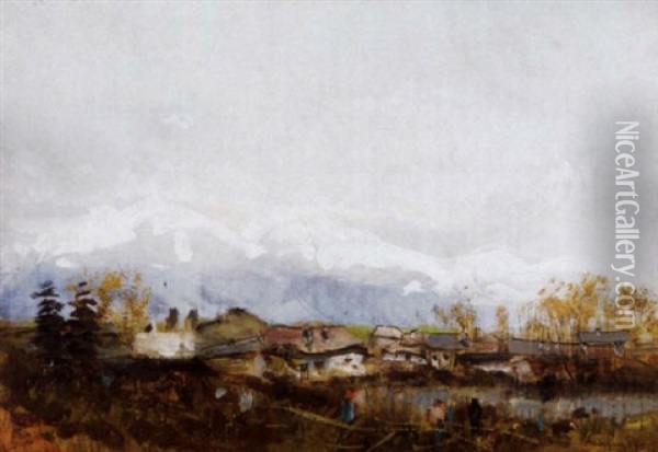 Tatrai Taj (view In The Tatra Mountains) Oil Painting - Laszlo Mednyanszky