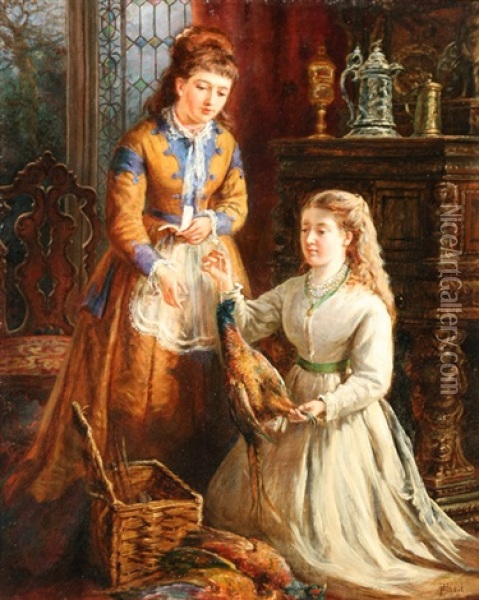 A Surprise Present Oil Painting - Thomas Faed