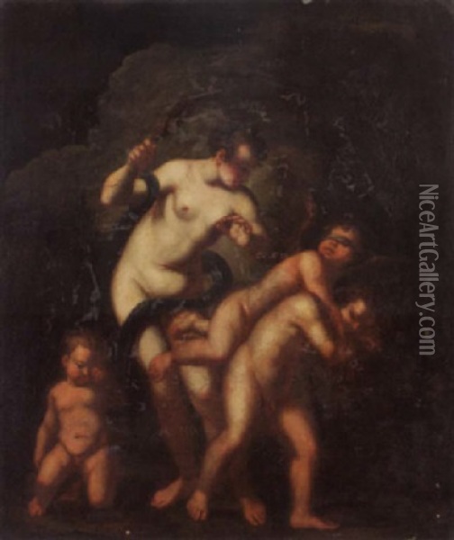 Die Bestrafung Amors Oil Painting - Francesco Furini