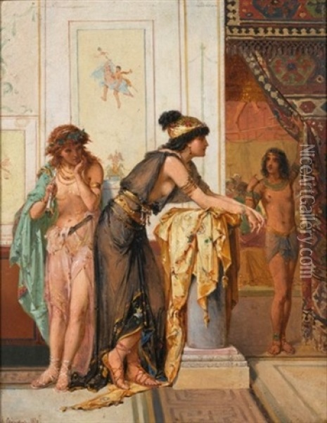 Egyptian Dancers Oil Painting - Pierre Olivier Joseph Coomans