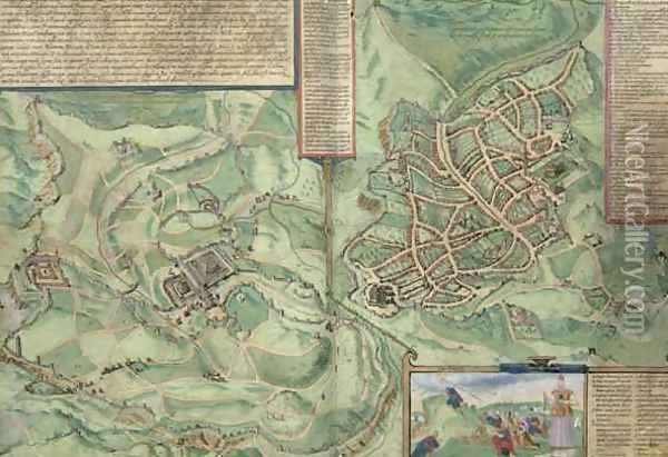Map of Jerusalem from Civitates Orbis Terrarum 2 Oil Painting - Joris Hoefnagel