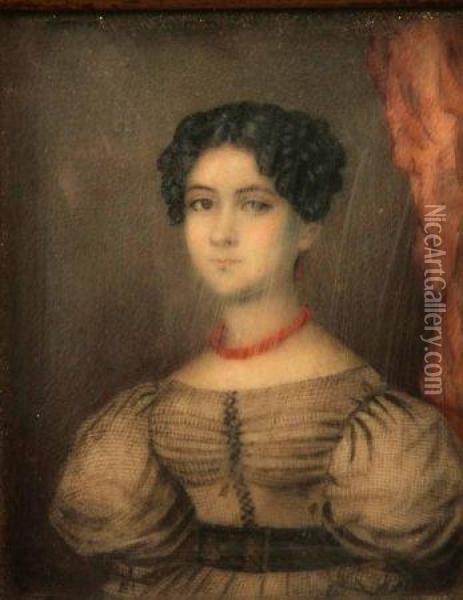 Portrait Of A Matilda Welsh Oil Painting - Friedrich Bischoff