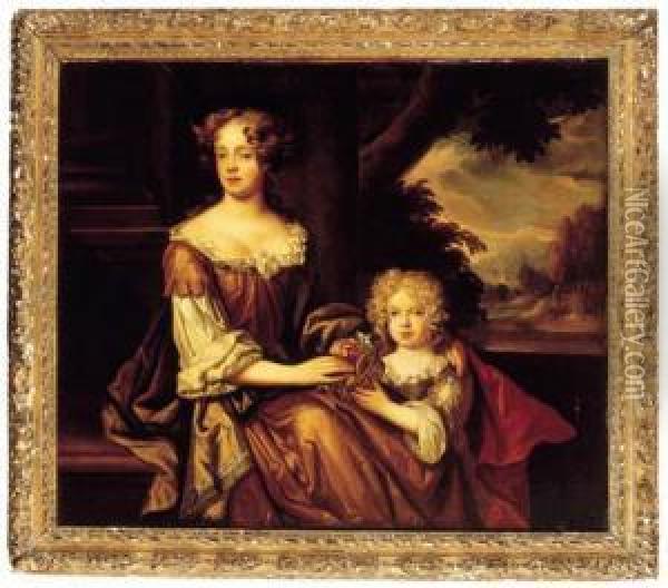 Portrait Of A Lady And Child Oil Painting - Thomas Pooly Pooley