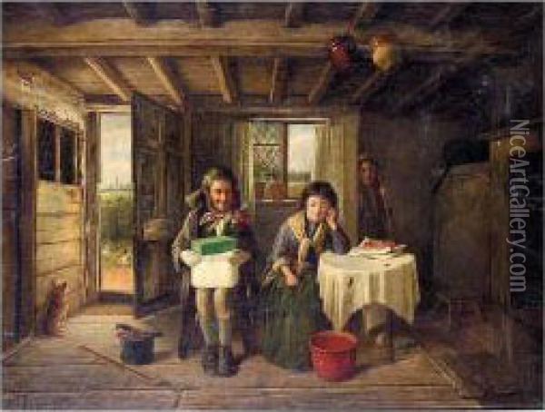 The Suitor Oil Painting - Charles Hunt