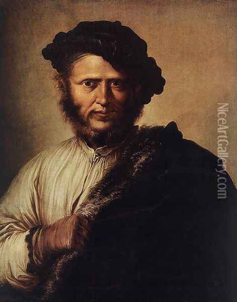 Portrait of a Man Oil Painting - Salvator Rosa