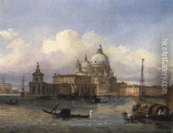 La Dogana And La Salute, Venice Oil Painting - Carlo Grubacs