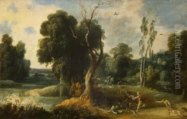 Landschaft Mit Der Jagd Des Meleager Und Der Atalante Oil Painting - Jan Wildens
