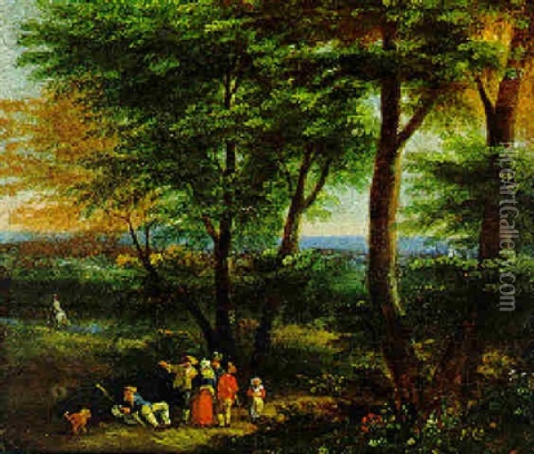 Landschaft Mit Figuren Oil Painting - Pieter Bout