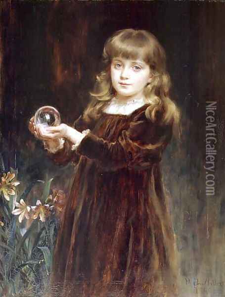 Gladys, daughter of Major Lutley Jordan, 1890 Oil Painting - Mary Lemon Waller