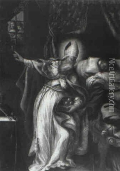 The Charity Of Saint Nicholas Of Bari Oil Painting - Giovanni Andrea Ansaldo